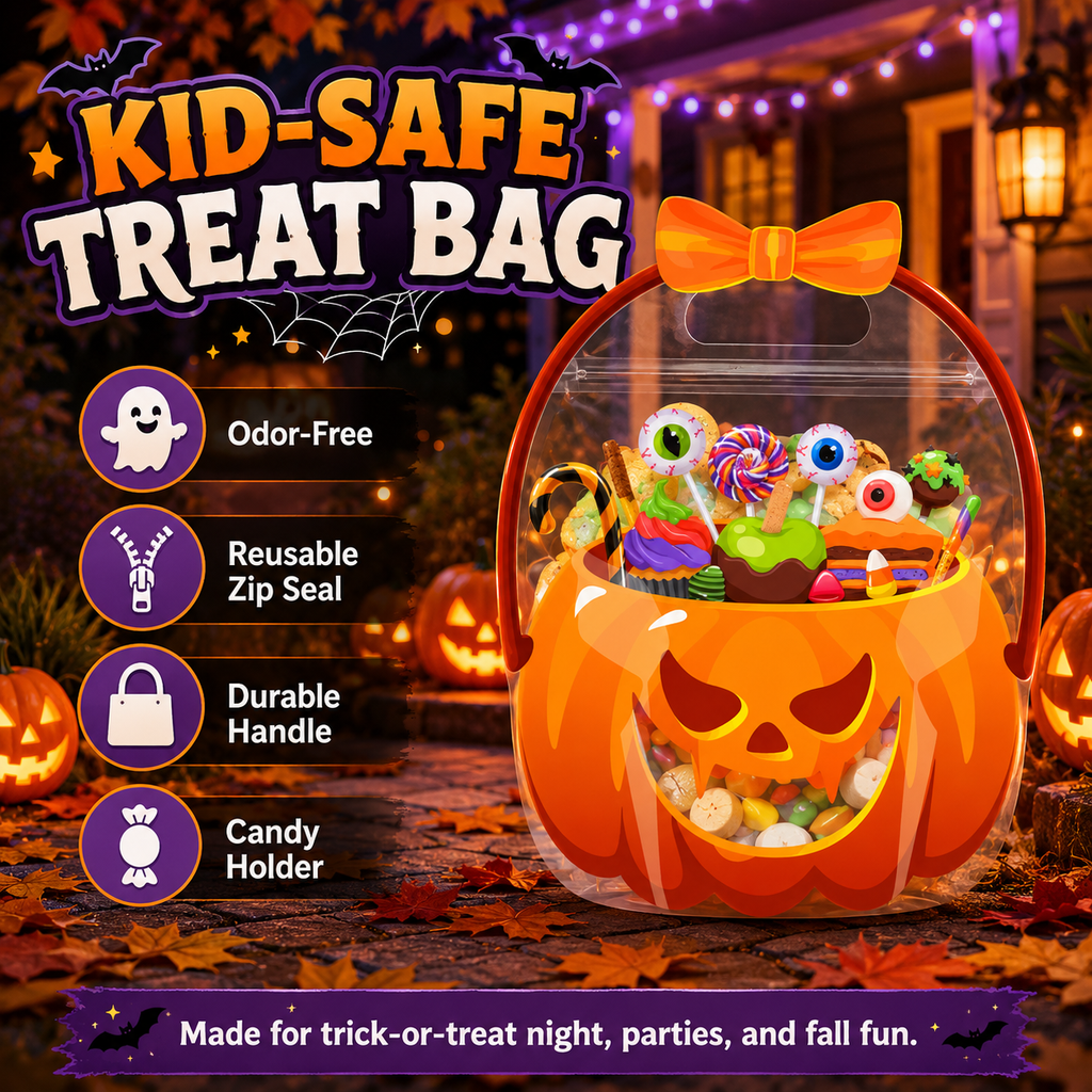 🎃 Halloween Trick-or-Treat Bags – Pumpkin & Green Pot Candy Bags 🍬