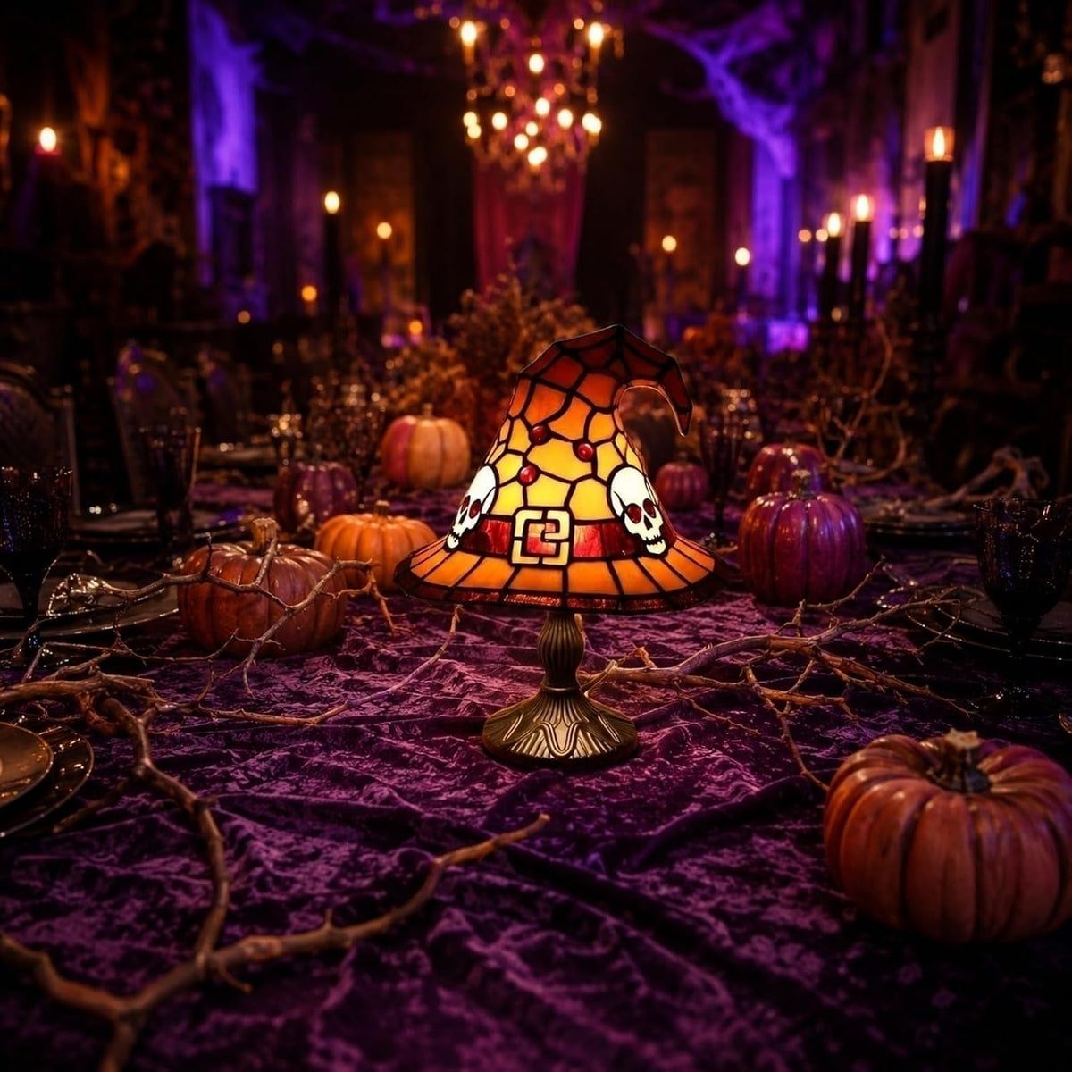 Witch Hat Stained Glass Lamp — The Halloween Glow-Up Your Shelf Needs